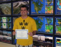 Meteorology PhD candidate, Jared Lee, receives "Best Overall Presentation" award from American Meteorological Society