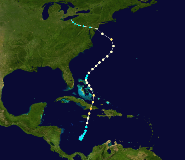 Path of Hurricane Sandy East Coast